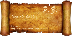 Psenkó Zalán névjegykártya